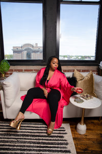 Kimono Style Robe on Black Woman
