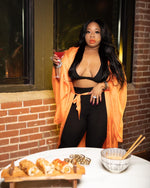 Juicy Orange | Black Ribbed Slay Set