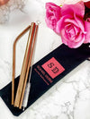 rose gold stainless steel straws