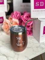 Mug with Silver Stainless Steel Straws