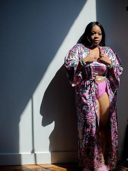 pink floral print