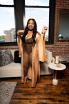 nude satin robe