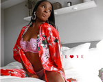 Fiesty Red Robe Black Leggings O/S Fits (S-L)