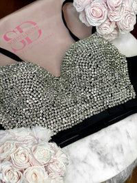 Black€Silver Baddie Bralette Bustier