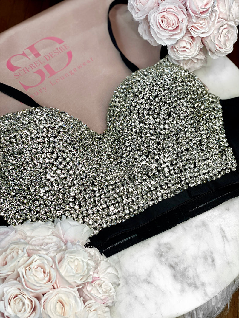 Black€Silver Baddie Bralette Bustier