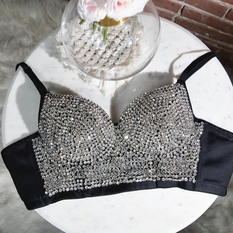 Black€Silver Baddie Bralette Bustier