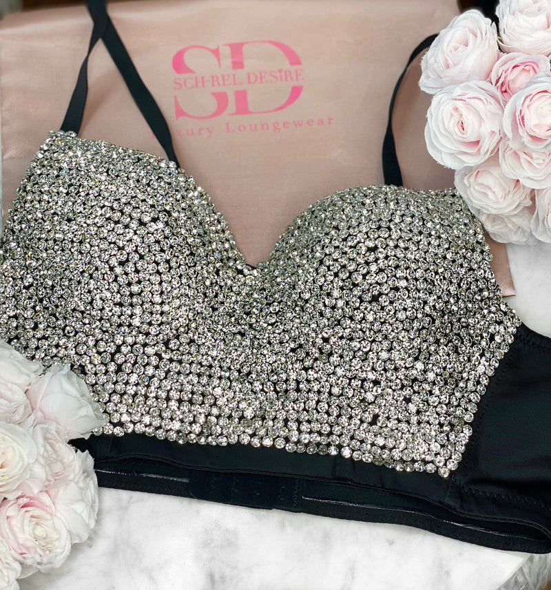 Black€Silver Baddie Bralette Bustier